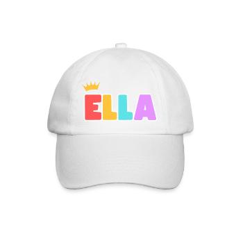 Ella! Personalisierbar - Baseballkappe - Weiß/Weiß - Vorne