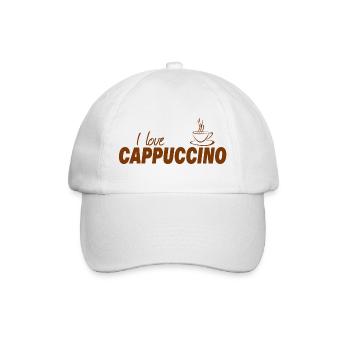 I LOVE CAPPUCCINO - Baseballkappe - Weiß/Weiß - Vorne