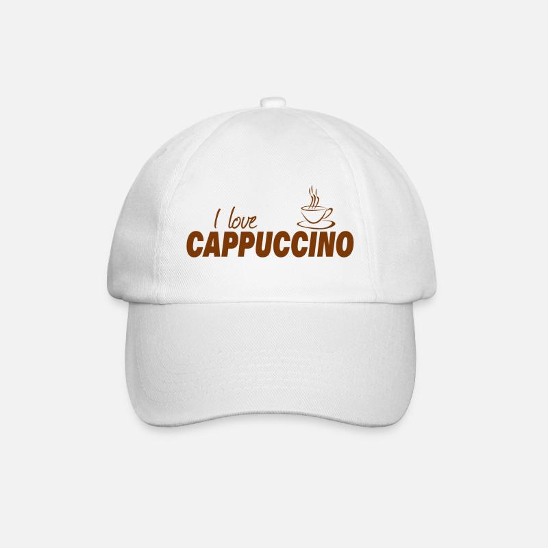 I LOVE CAPPUCCINO - Baseballkappe - Weiß/Weiß