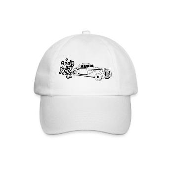Schwarzer Oldtimer - Baseballkappe - Weiß/Weiß - Vorne