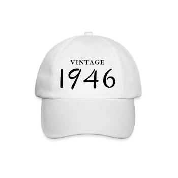 Vintage 1946 - Birthday Gift Idea - Baseball Cap - white/white - Front