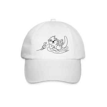 Beste Freunde Otter & Ente. Süß & minimalistisch - Baseballkappe - Weiß/Weiß - Vorne