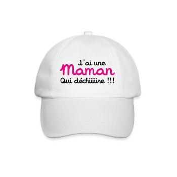 J'ai une Maman qui déchiiire !!! Fête des Mères - Casquette classique - blanc/blanc - Devant