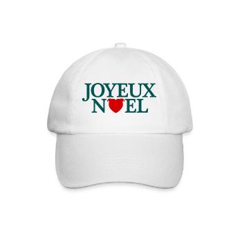 Joyeux Noël avec tête de staffie en forme de cœur - Casquette classique - blanc/blanc - Devant