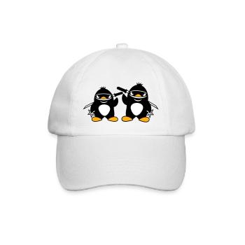 2 pingouins ninja samouraï japonais katana duo - Casquette classique - blanc/blanc - Devant