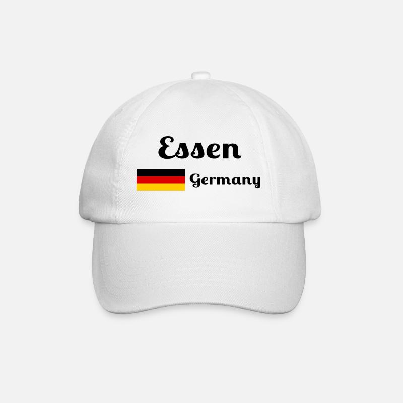 Essen, Deutschland - Stylische Drucke - Baseballkappe - Weiß/Weiß