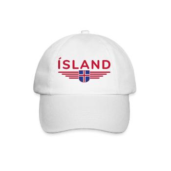 Iceland T-Shirt – Magic of the Northern Lights - Baseball Cap - white/white - Front