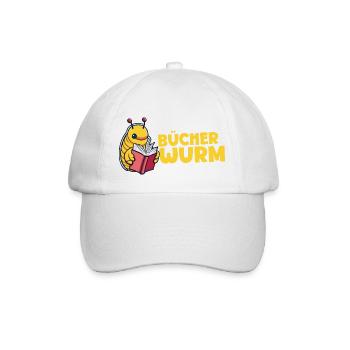 Bücherwurm - Baseballkappe - Weiß/Weiß - Vorne