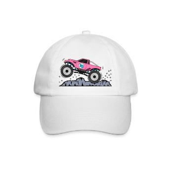 Monstertruck Geburtstag 10 Pink - Baseballkappe - Weiß/Weiß - Vorne