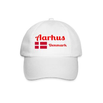 Aarhus Dänemark - Stylische Drucke - Baseballkappe - Weiß/Weiß - Vorne