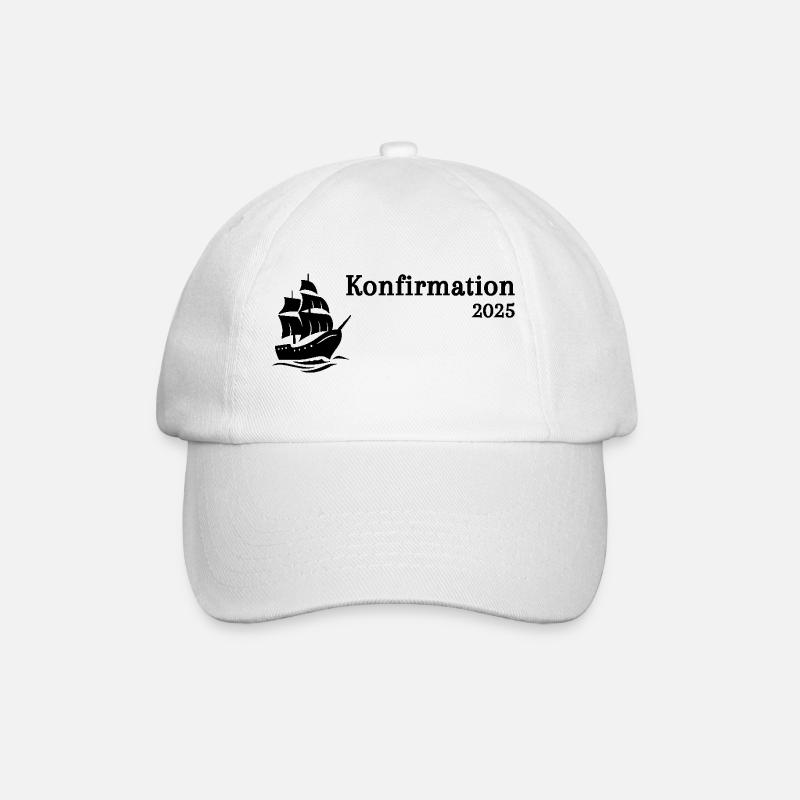 Confirmation 2025 Ship sails up - Baseball Cap - white/white
