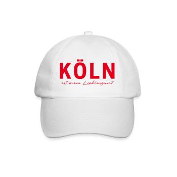 Köln T-Shirt – Domstadt Liebe - Baseballkappe - Weiß/Weiß - Vorne