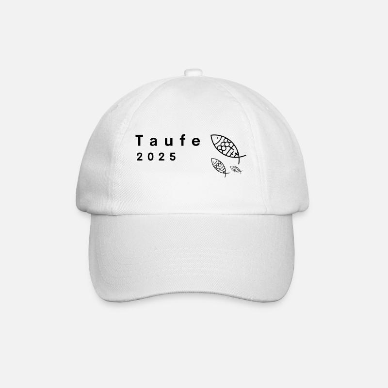 Baptême 2025 Poissons 3 Croix Paysage clair - Casquette classique - blanc/blanc