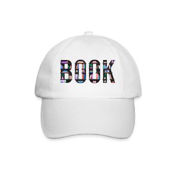 Book Spelled with Bookshelves, Reading and Literat - Baseball Cap - white/white - Front