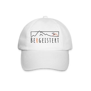 Bergeistert Berge Begeisterung Sonne Wandern Trail - Baseballkappe - Weiß/Weiß - Vorne