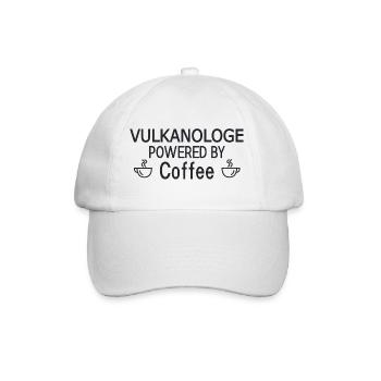Vulkanologe Powered By Coffee Vulkanologie - Baseballkappe - Weiß/Weiß - Vorne