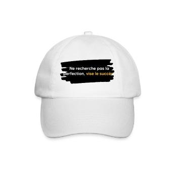 Don't strive for perfection, aim for success - Baseball Cap - white/white - Front
