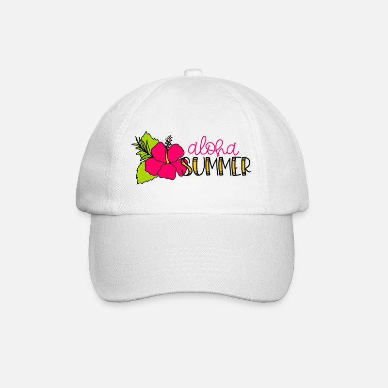 Hibiscus Aloha Design Helle Farben - Baseballkappe - Weiß/Weiß