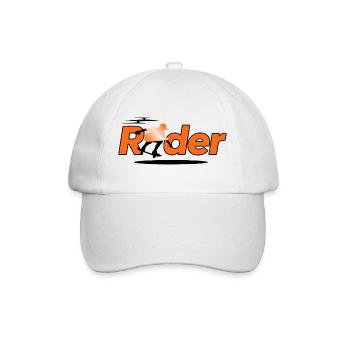 Silhouette de cycliste sur orange - Casquette classique - blanc/blanc - Devant