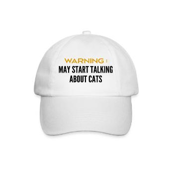 Attention can talk about cats - Baseball Cap - white/white - Front