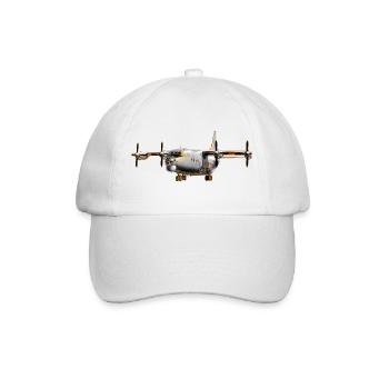Vintage Transportflugzeug Silhouette - Baseballkappe - Weiß/Weiß - Vorne