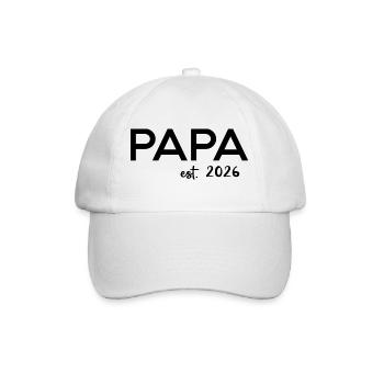 Papa Est. 2026 Vater seit 2026 Werdender Papa 2026 - Baseballkappe - Weiß/Weiß - Vorne