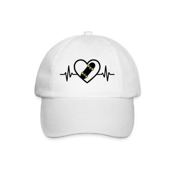Skateboard Coeur Sport Passion Urbaine - Casquette classique - blanc/blanc - Devant