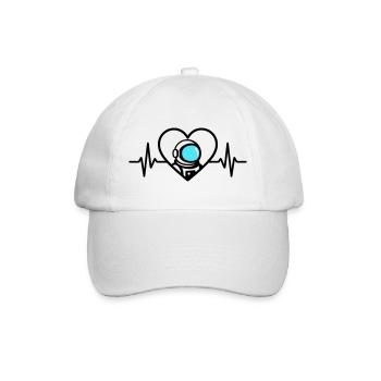 Astronaut Heart Space Travel Cosmos Helmet - Baseball Cap - white/white - Front