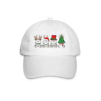 Lumières de Noël lapins Père Noël - Casquette classique - blanc/blanc - Devant