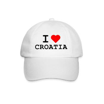 Ich liebe Kroatien - I love Croatia - Baseball Cap - white/white - Front