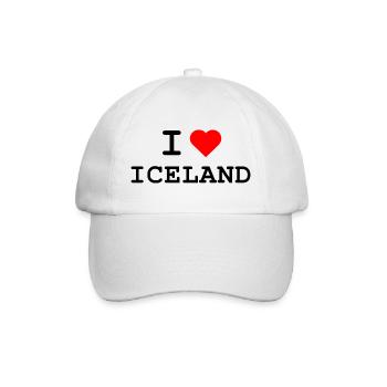 Ich liebe Island - I love Iceland - Baseball Cap - white/white - Front