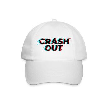 Crash Out - Glitch Style Black Red Cyan - Baseball Cap - white/white - Front