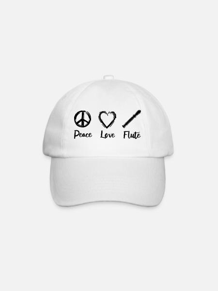 Ich liebe Flöten - Baseballkappe - Weiß/Weiß