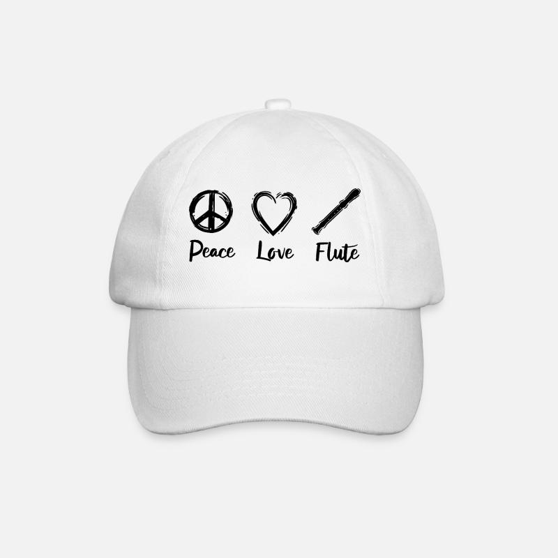 Ich liebe Flöten - Baseballkappe - Weiß/Weiß