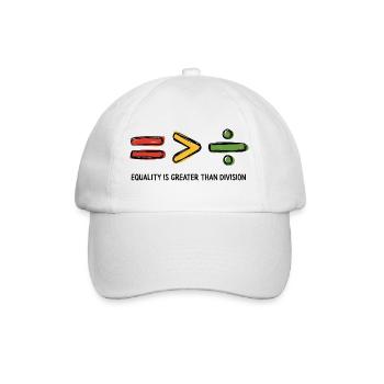 Message « L’égalité est plus grande que la division » - Casquette classique - blanc/blanc - Devant