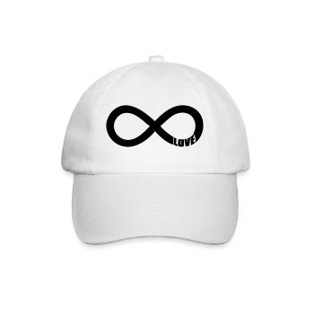 Infinity Love Symbol – Schwarz - Baseballkappe - Weiß/Weiß - Vorne