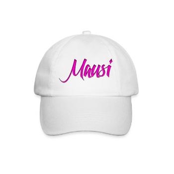Mausi_Spruch - Baseballkappe - Weiß/Weiß - Vorne