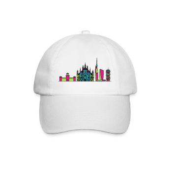 Milan City Skyline Duomo Modern Line Art - Casquette classique - blanc/blanc - Devant