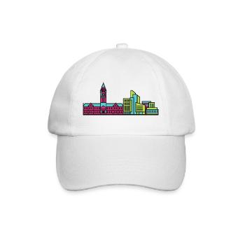 Bradford City Skyline City Hall Modern Line Art - Baseball Cap - white/white - Front