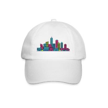 Illustration du pont Erasmus sur la silhouette de la ville de Rotterdam - Casquette classique - blanc/blanc - Devant