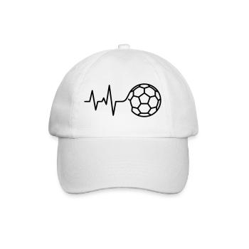 Soccer Heartbeat ECG Pulse Love - Baseball Cap - white/white - Front