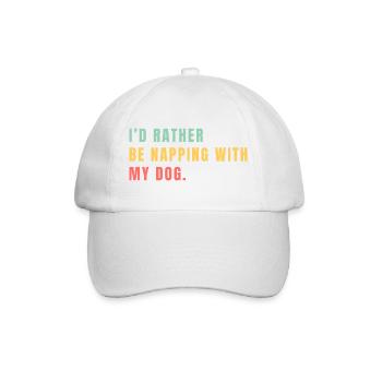 Je préfère faire la sieste avec mon chien - Casquette classique - blanc/blanc - Devant
