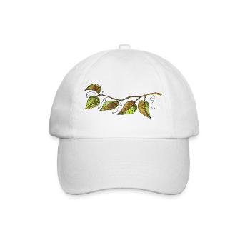 leaves - Baseball Cap - white/white - Front