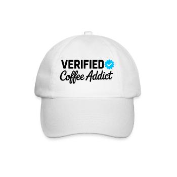 Badge vérifié de Coffee Addict Funny Caffeine Lover - Casquette classique - blanc/blanc - Devant