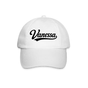 Vanessa name first last family - Baseball Cap - white/white - Front