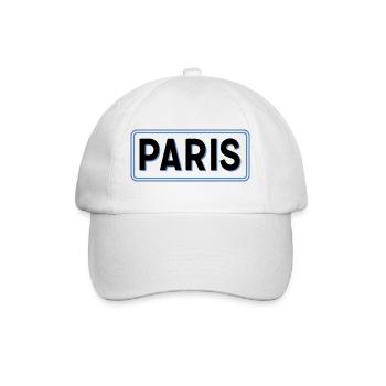 Paris in Linear Blue Silhouette - Baseball Cap - white/white - Front