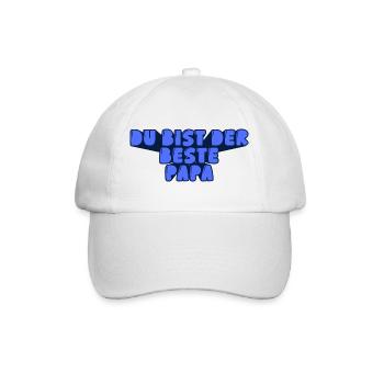 du bist der beste Papa - Baseballkappe - Weiß/Weiß - Vorne