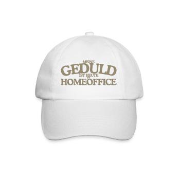  Meine Geduld ist heute im Homeoffice Retro - Baseballkappe - Weiß/Weiß - Vorne