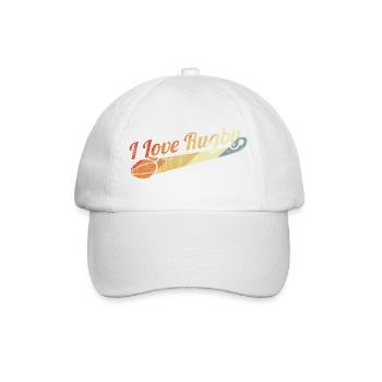 I love rugby - Baseball Cap - white/white - Front