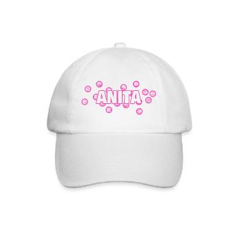 Anita als Name - Baseballkappe - Weiß/Weiß - Vorne